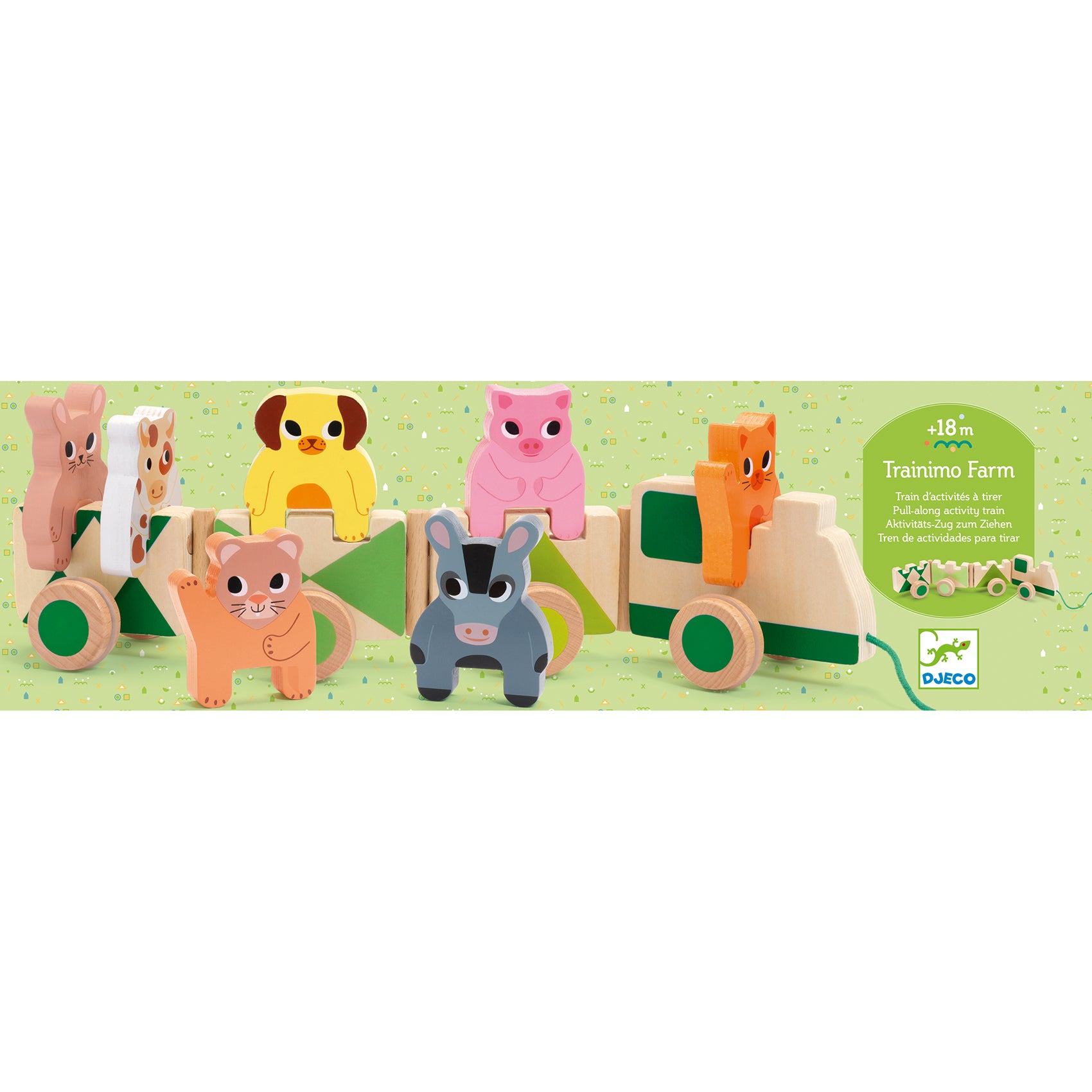 Djeco Djeco - Wooden toys - Trainimo Farm - Pearls & Swines