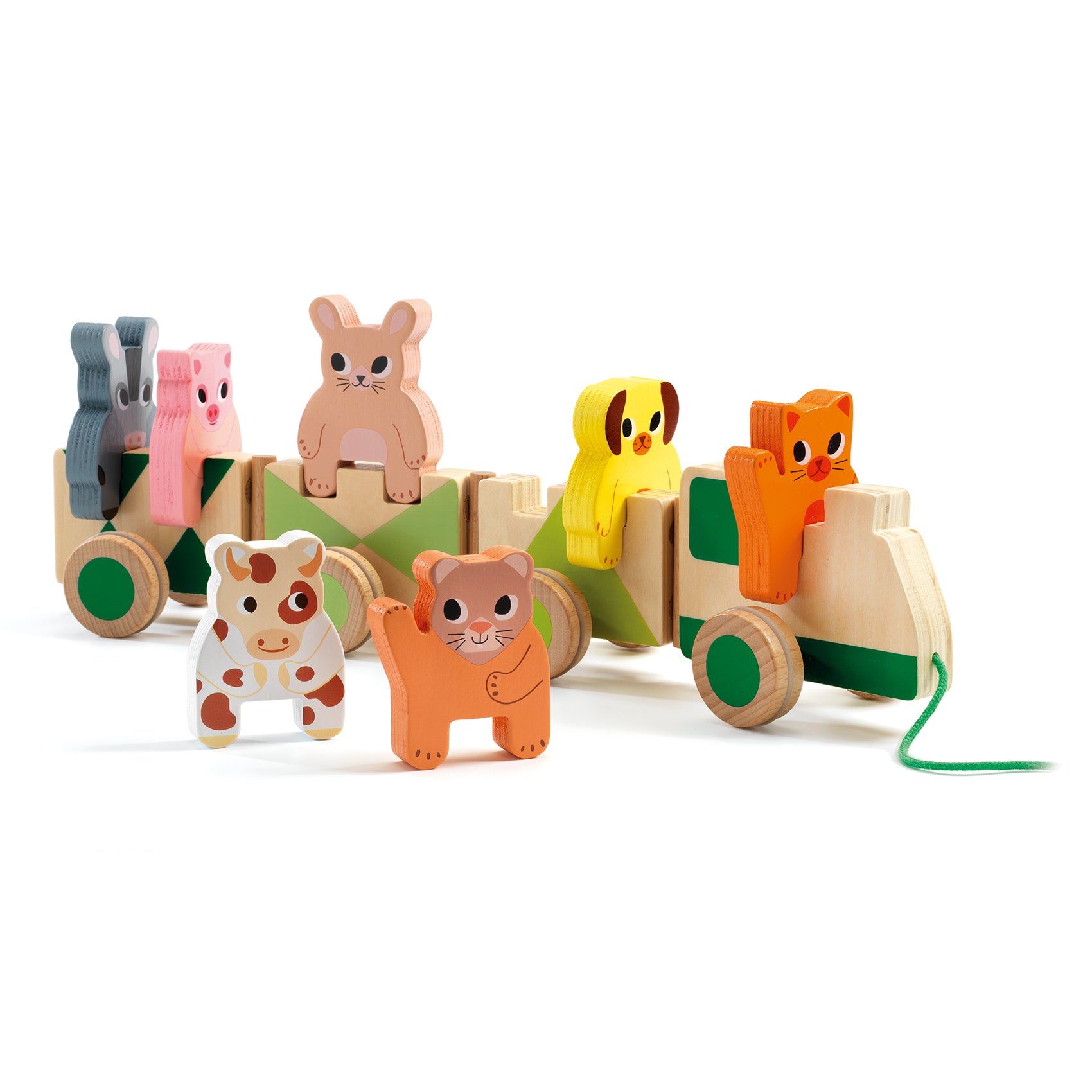 Djeco Djeco - Wooden toys - Trainimo Farm - Pearls & Swines