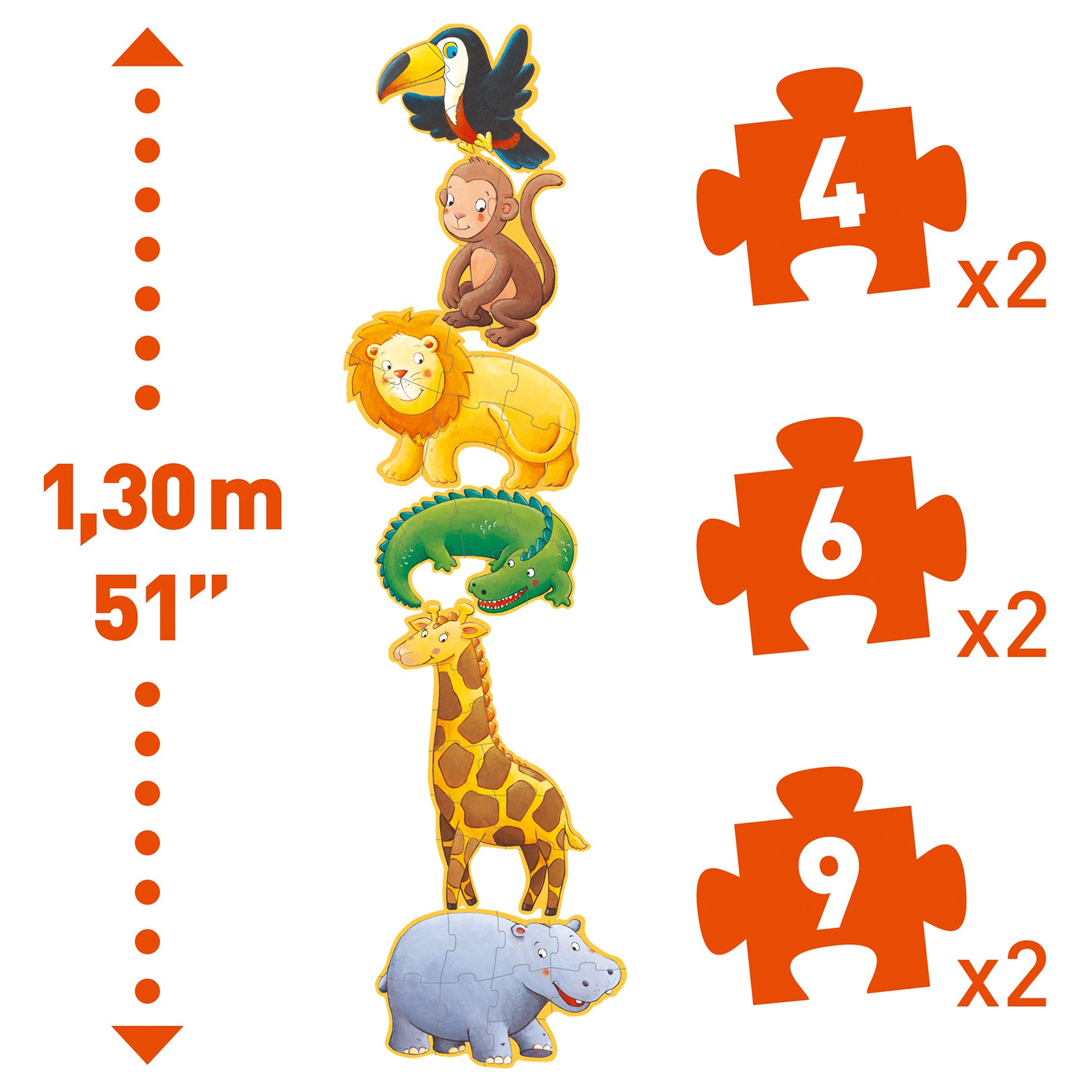 Djeco Djeco - Giant Puzzle - Marmoset & friends - Pearls & Swines