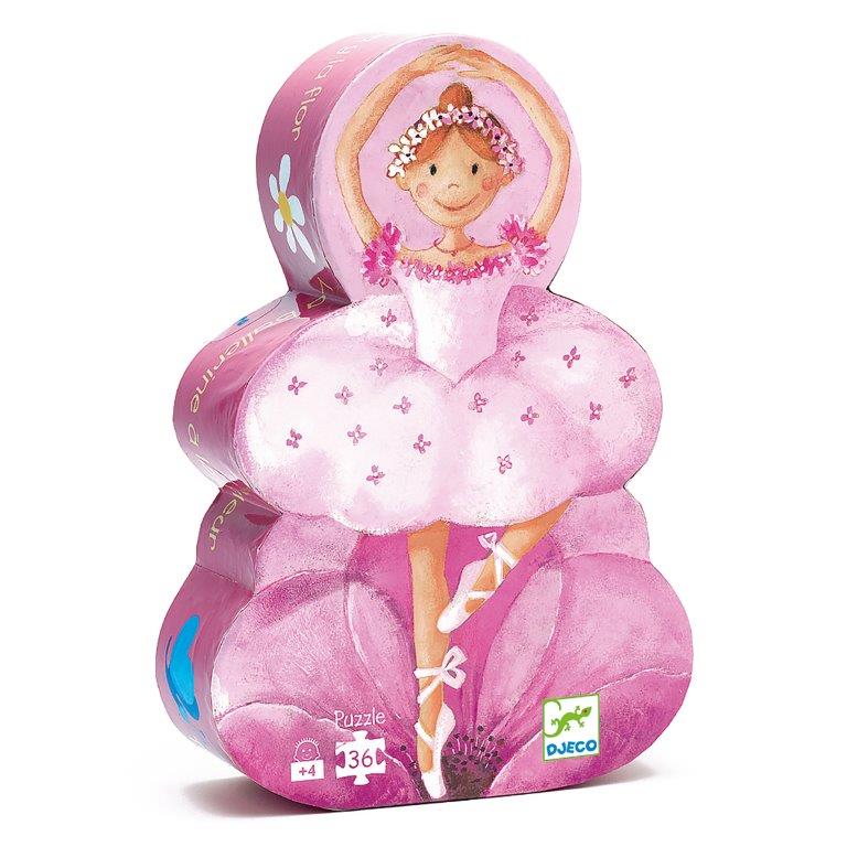 Djeco Djeco - Silhouette Puzzle - The Ballerina with the Flower - Pearls & Swines