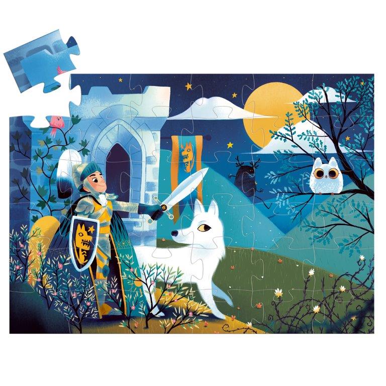 Djeco Djeco - Silhouette Puzzle - Full Moon Knight - Pearls & Swines