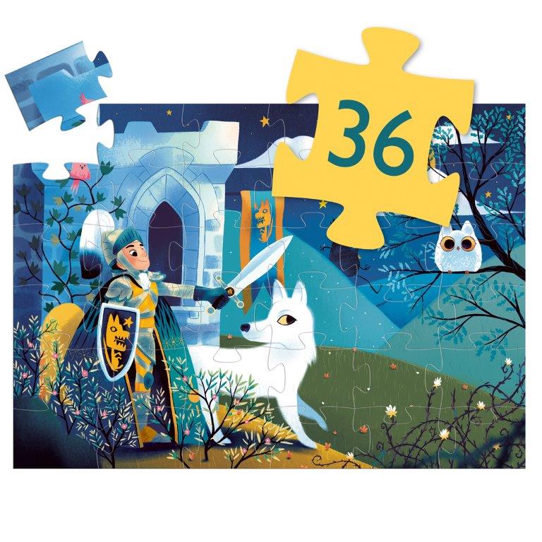 Djeco Djeco - Silhouette Puzzle - Full Moon Knight - Pearls & Swines