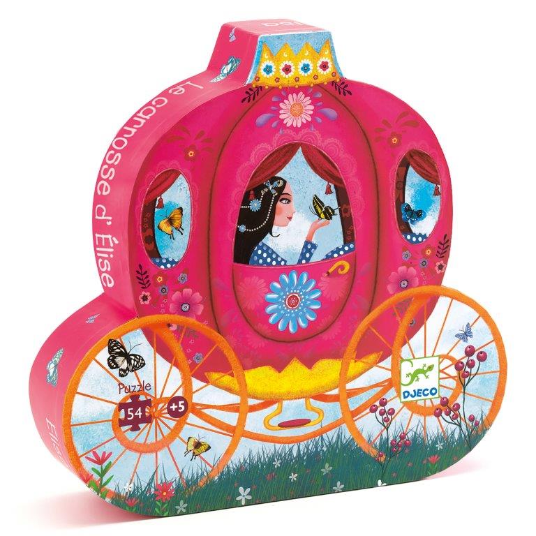 Djeco Djeco - Silhouette Puzzle - Elise's Carriage - Pearls & Swines