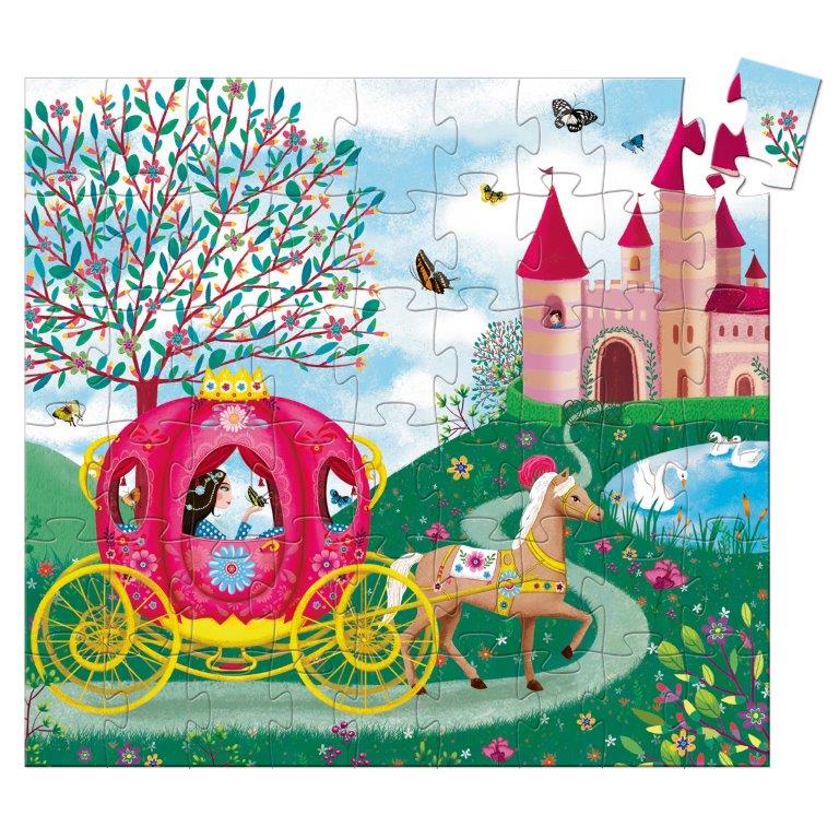 Djeco Djeco - Silhouette Puzzle - Elise's Carriage - Pearls & Swines