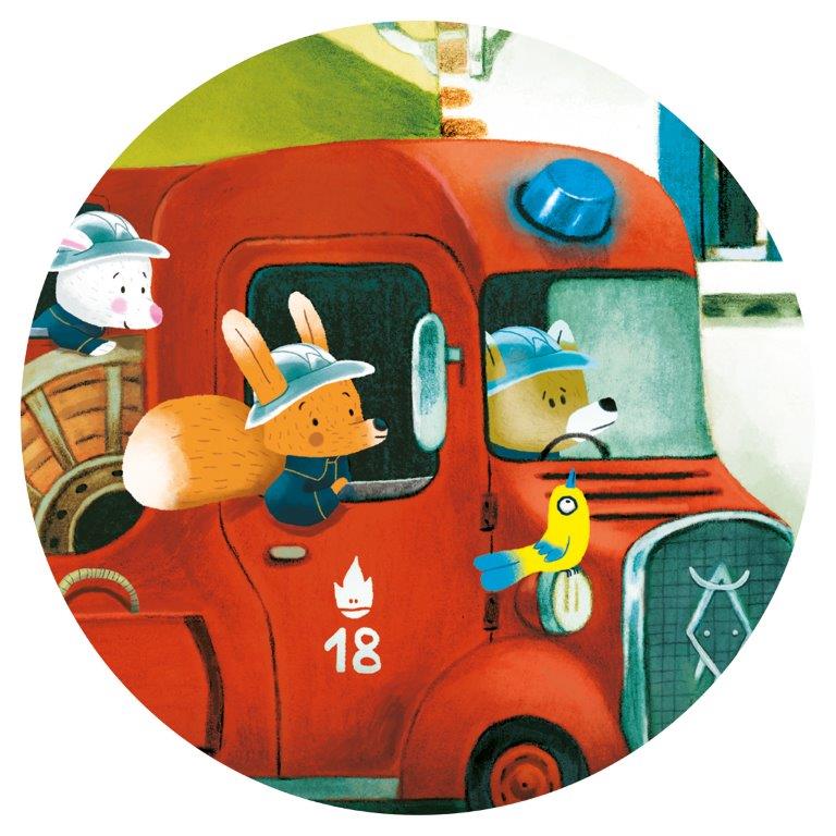 Djeco Djeco - Silhouette Puzzle - The Fire Truck - Pearls & Swines