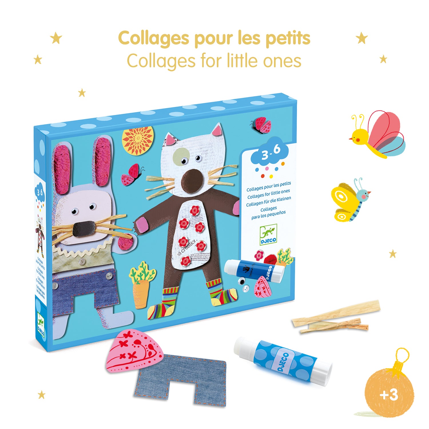 Djeco Djeco - Collages for Little Ones - Pearls & Swines