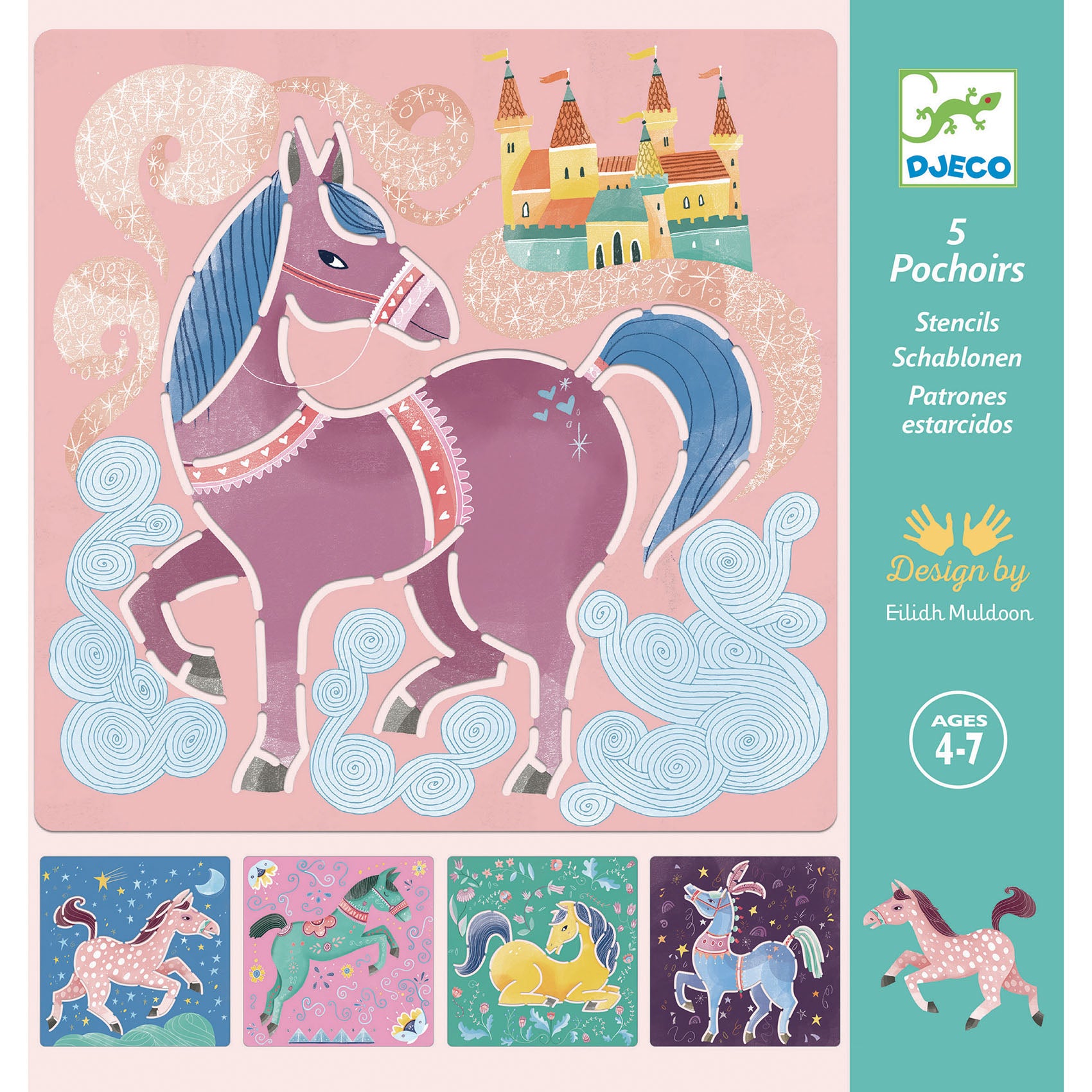 Djeco Djeco - Stencils - Horses - Pearls & Swines