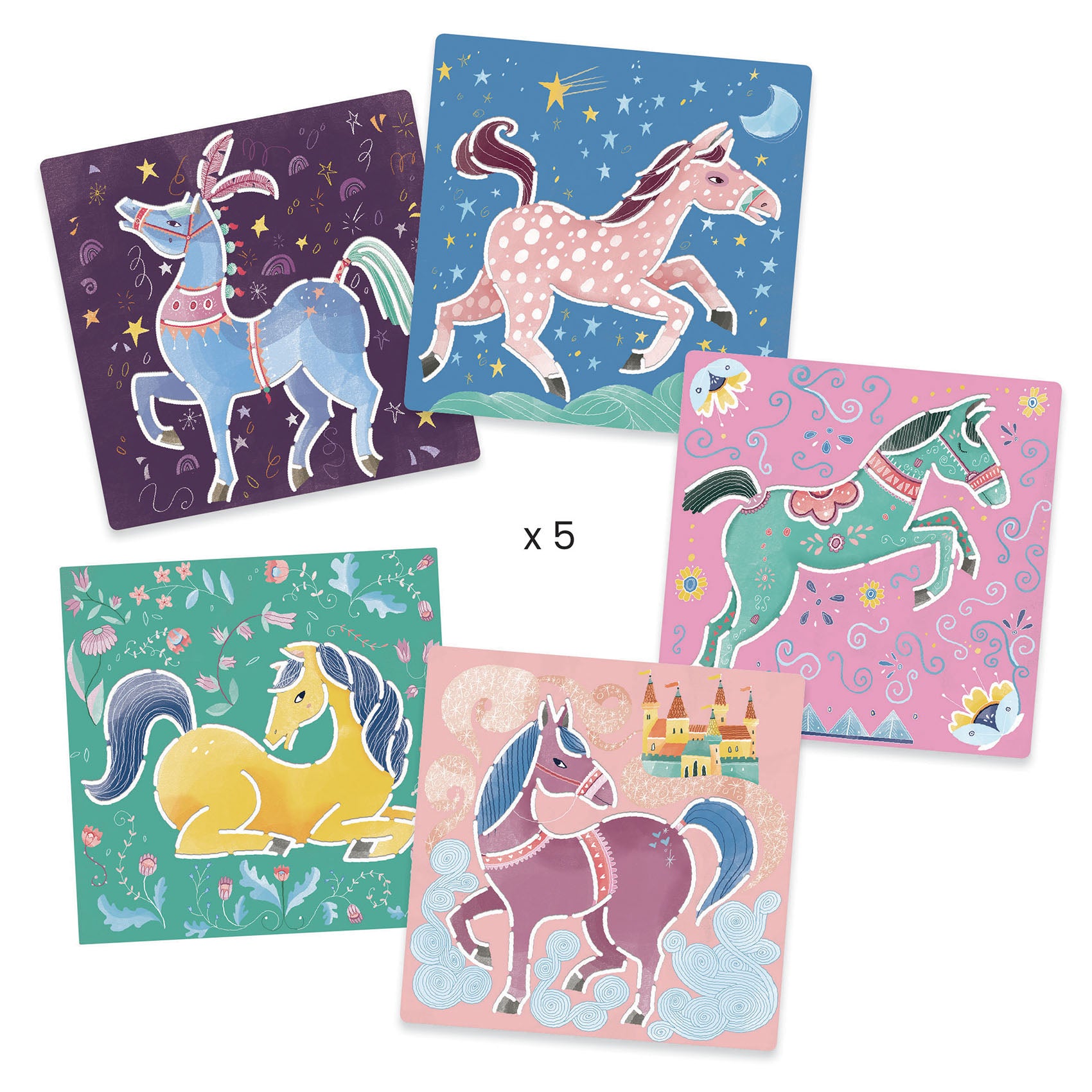 Djeco Djeco - Stencils - Horses - Pearls & Swines