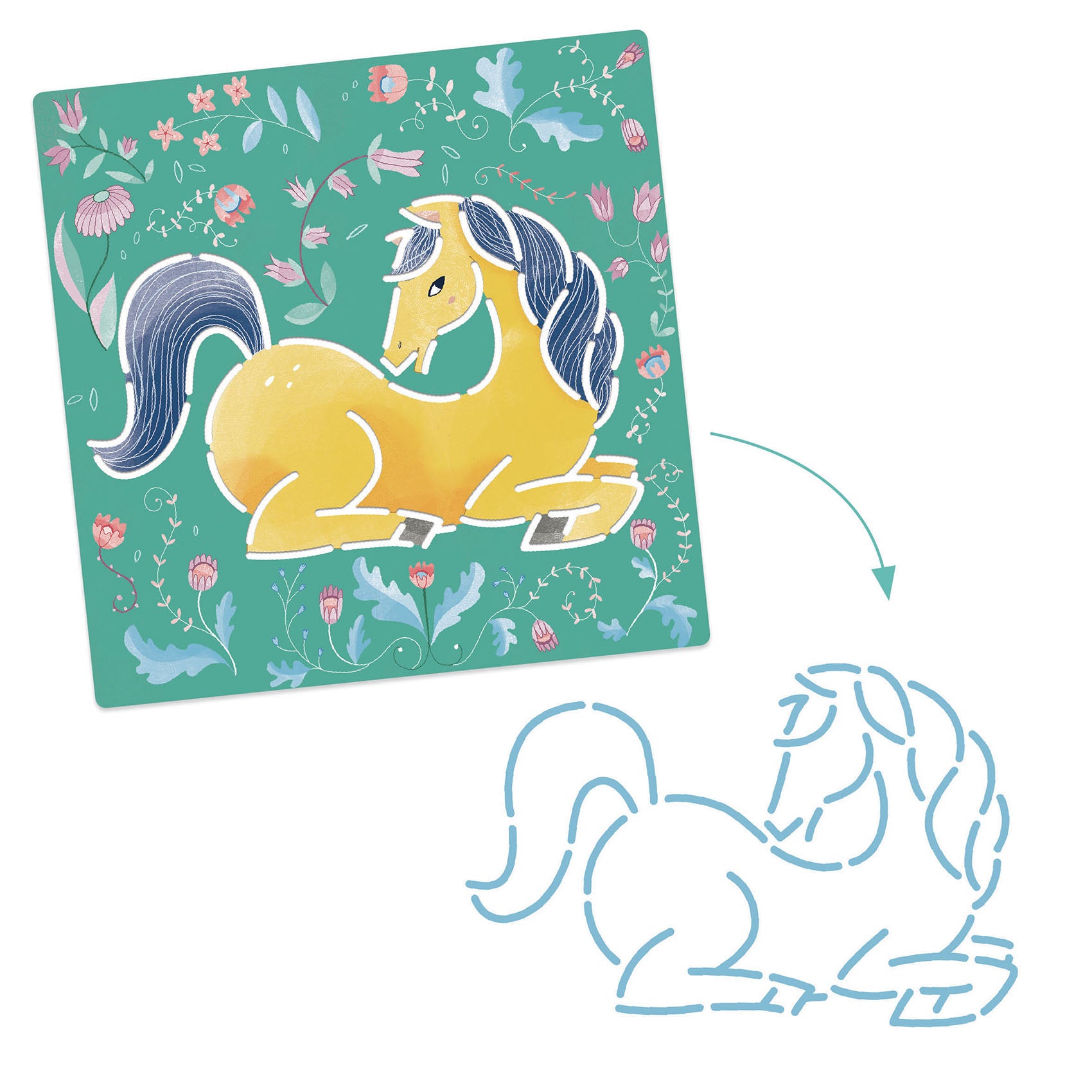 Djeco Djeco - Stencils - Horses - Pearls & Swines