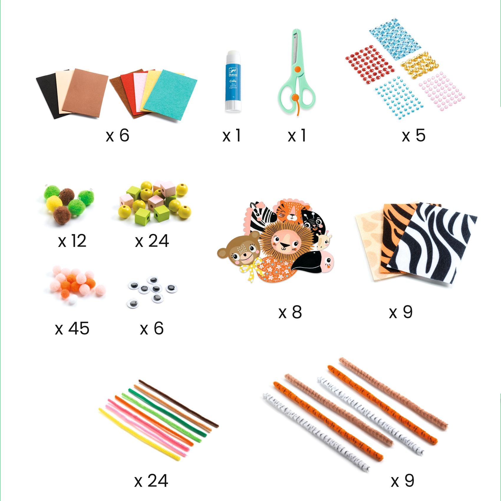 Djeco Djeco Jungle Animal Creation Box - Pearls & Swines
