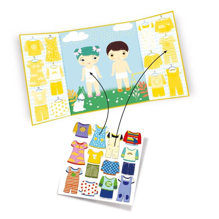 Djeco Djeco - Create with Stickers - Clothes - Pearls & Swines