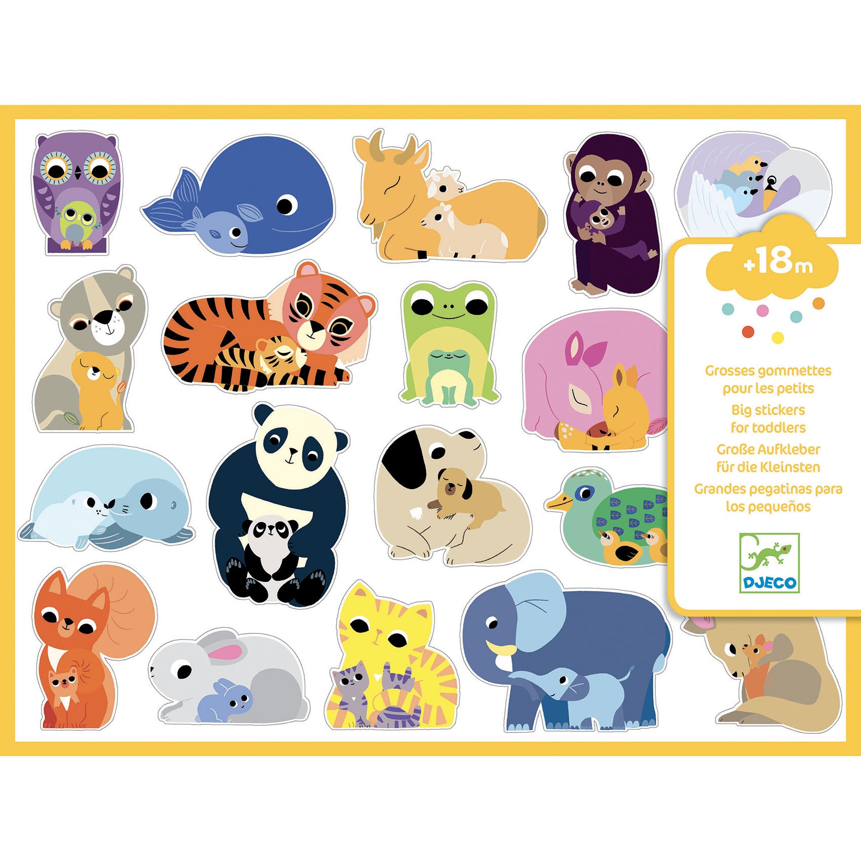 Djeco Djeco - Big Stickers - Mums and Babies - Pearls & Swines