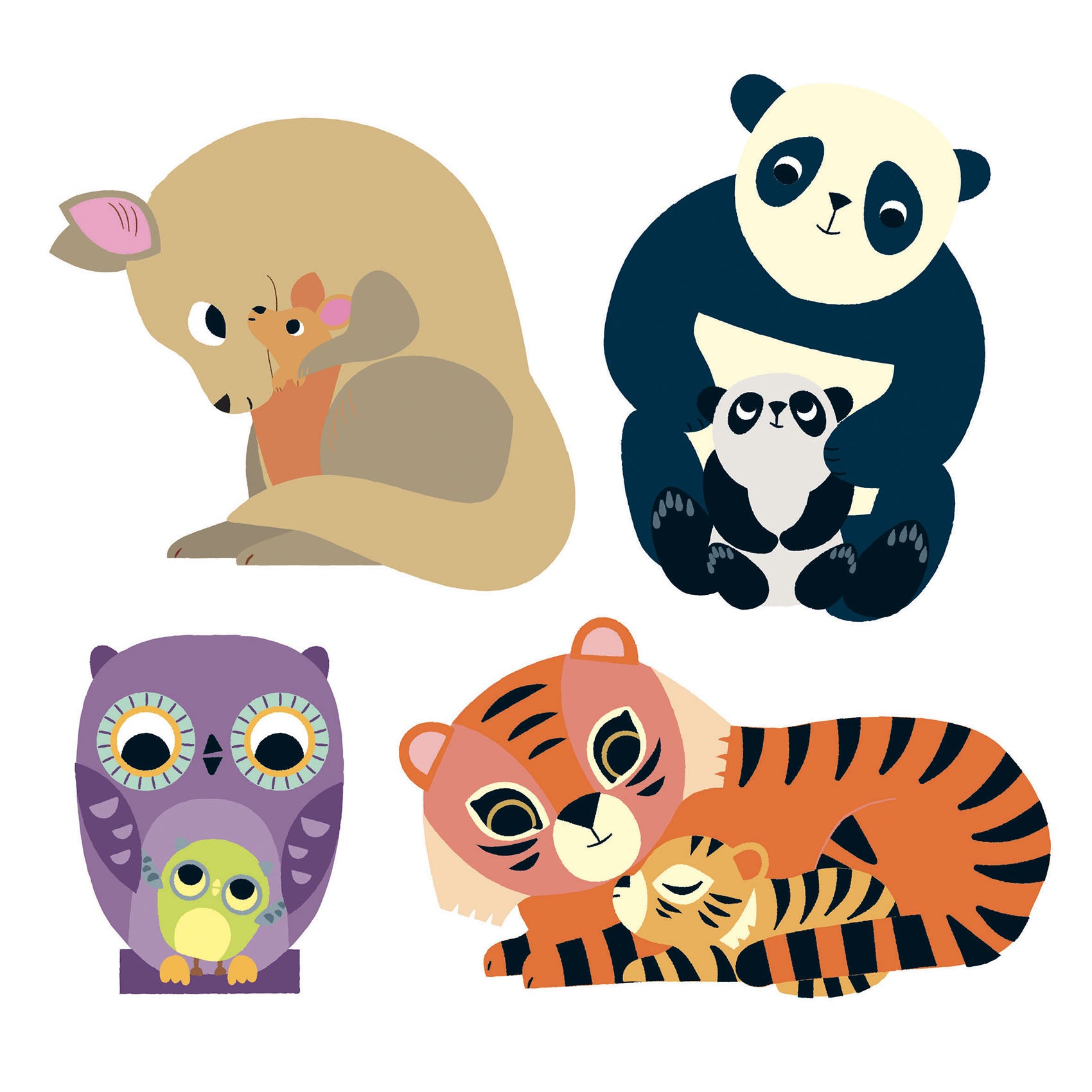 Djeco Djeco - Big Stickers - Mums and Babies - Pearls & Swines