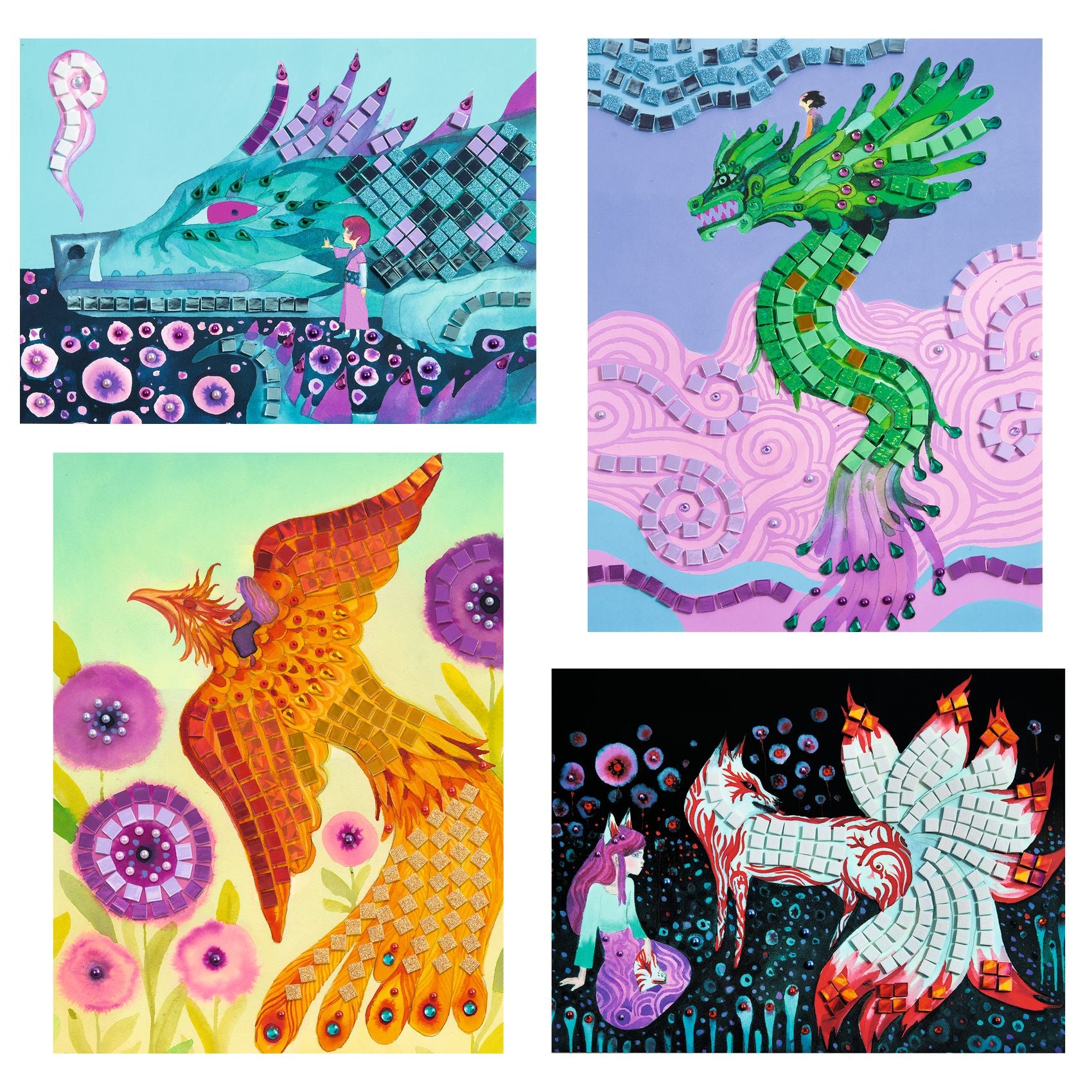 Djeco - Mosaic Set - Mythical Creatures