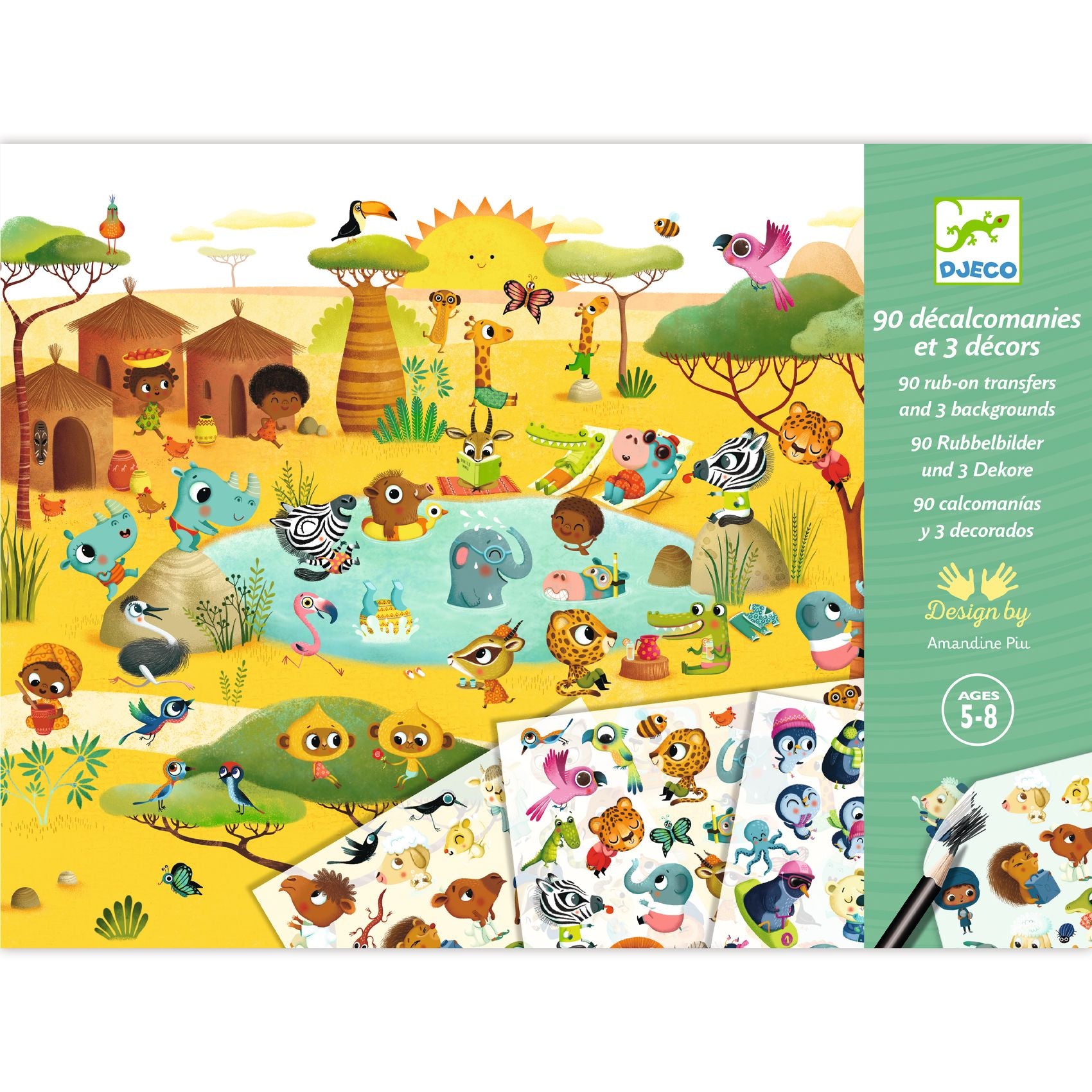 Djeco Djeco Decalos - Savannah, Desert and North Pole - Pearls & Swines