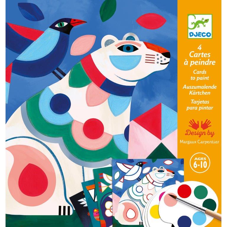Djeco Djeco Cards to Paint - Fanciful Bestiary - Pearls & Swines