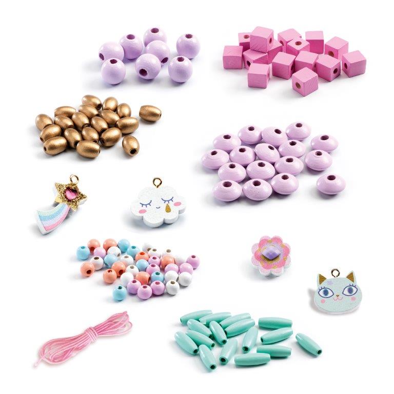 Djeco Djeco Wooden Beads - Rainbow - Pearls & Swines