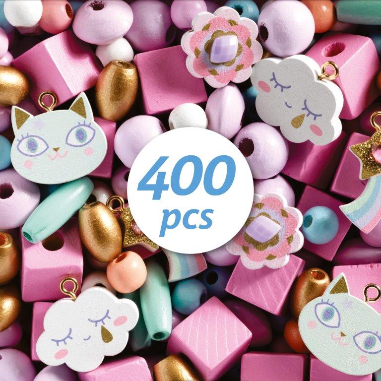 Djeco Djeco Wooden Beads - Rainbow - Pearls & Swines