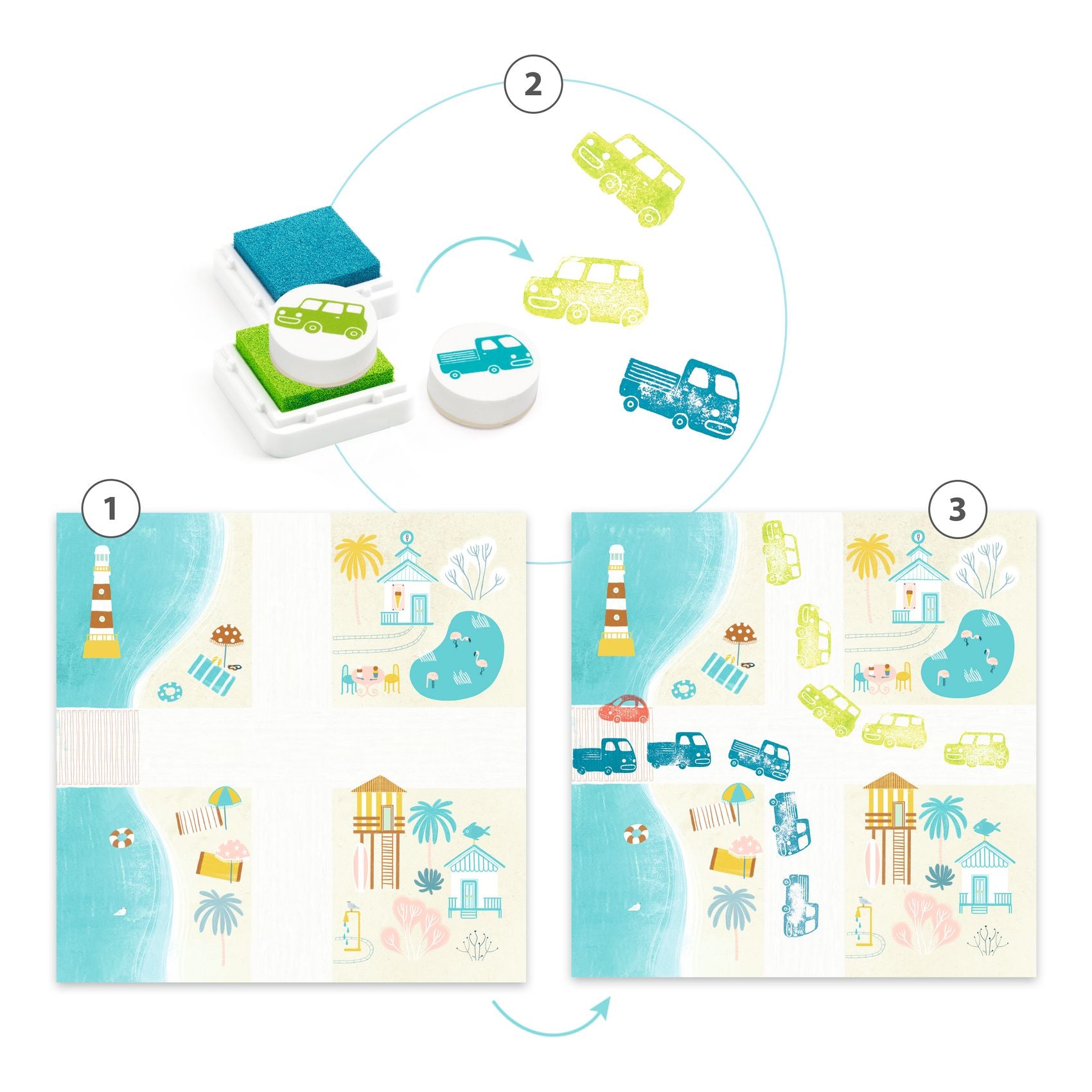 Djeco Djeco - Stamps - Traffic - Pearls & Swines