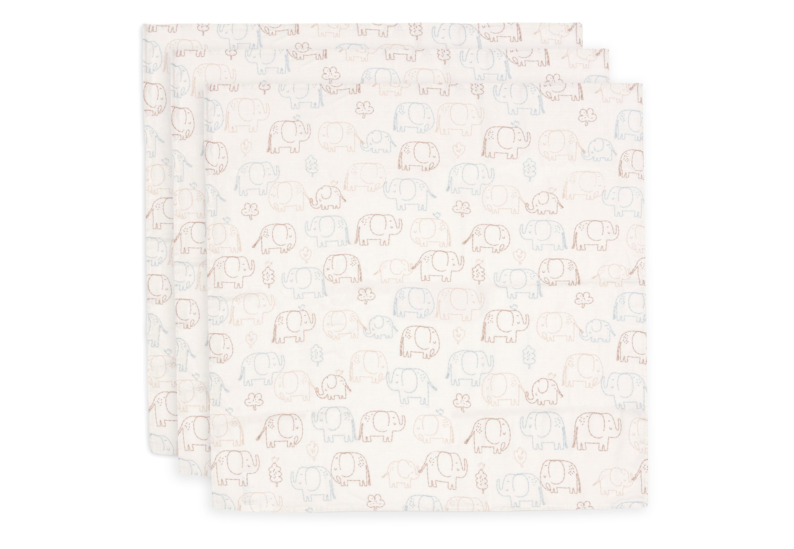 Jollein Jollein - Cloth Muslin - Elephant Tales - 3 Pack - Pearls & Swines