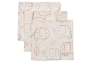Jollein Jollein - Mouth Cloth Muslin - Elephant Tales - 3 Pack - Pearls & Swines