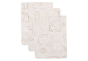 Jollein Jollein - Washcloth Muslin - Elephant Tales - 3 Pack - Pearls & Swines