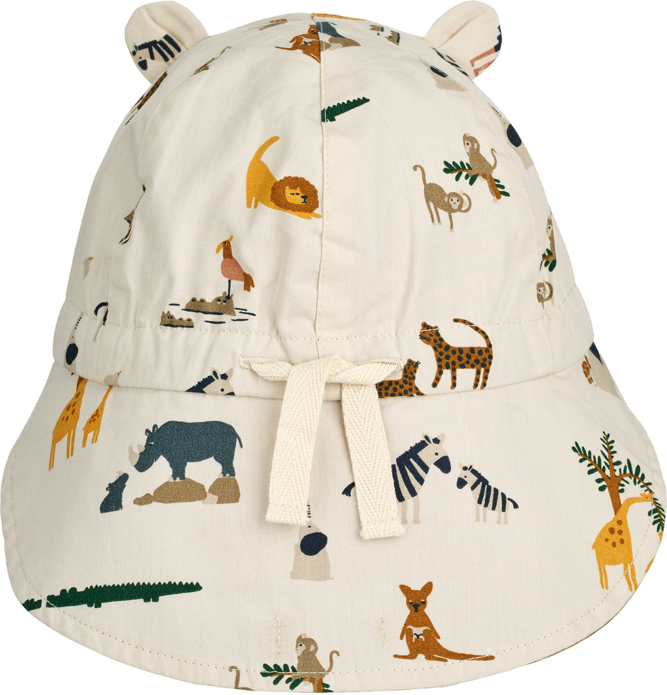 Liewood Collection Sale - Liewood - Gorm Reversible Sun Hat - All Together/Sandy - Pearls & Swines