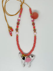Bymelo Bymelo - Necklace - Animal Cat Pien - Pearls & Swines