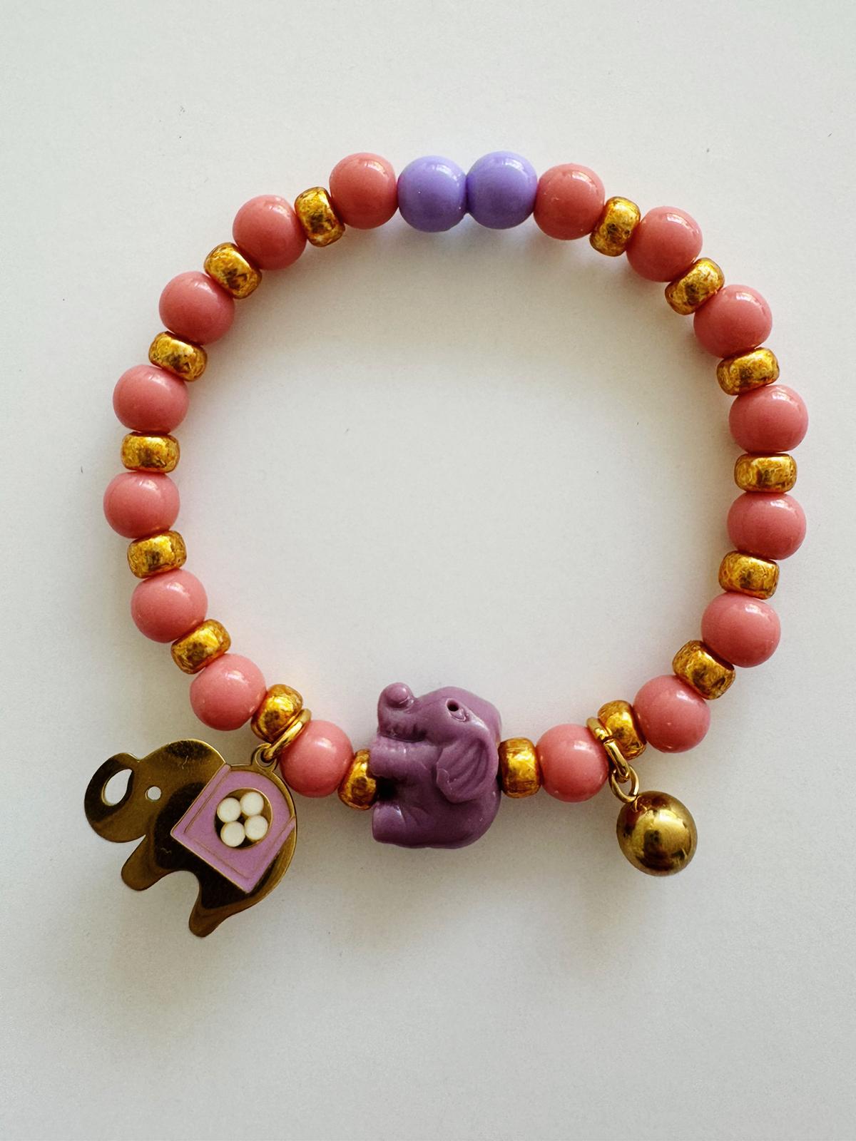 Bymelo Bymelo - Bracelet - Purple Elephant - Pearls & Swines