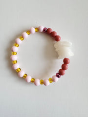Bymelo Bymelo - Bracelet - White Bunny - Pearls & Swines