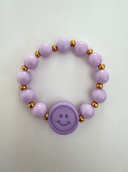 Bymelo Bymelo - Bracelet - Smiley Purple - Pearls & Swines