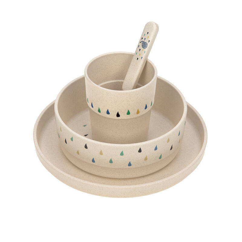 Lässig Lässig - Dish Set PP/Cellulose 4 pcs - Little Water Whale - Pearls & Swines