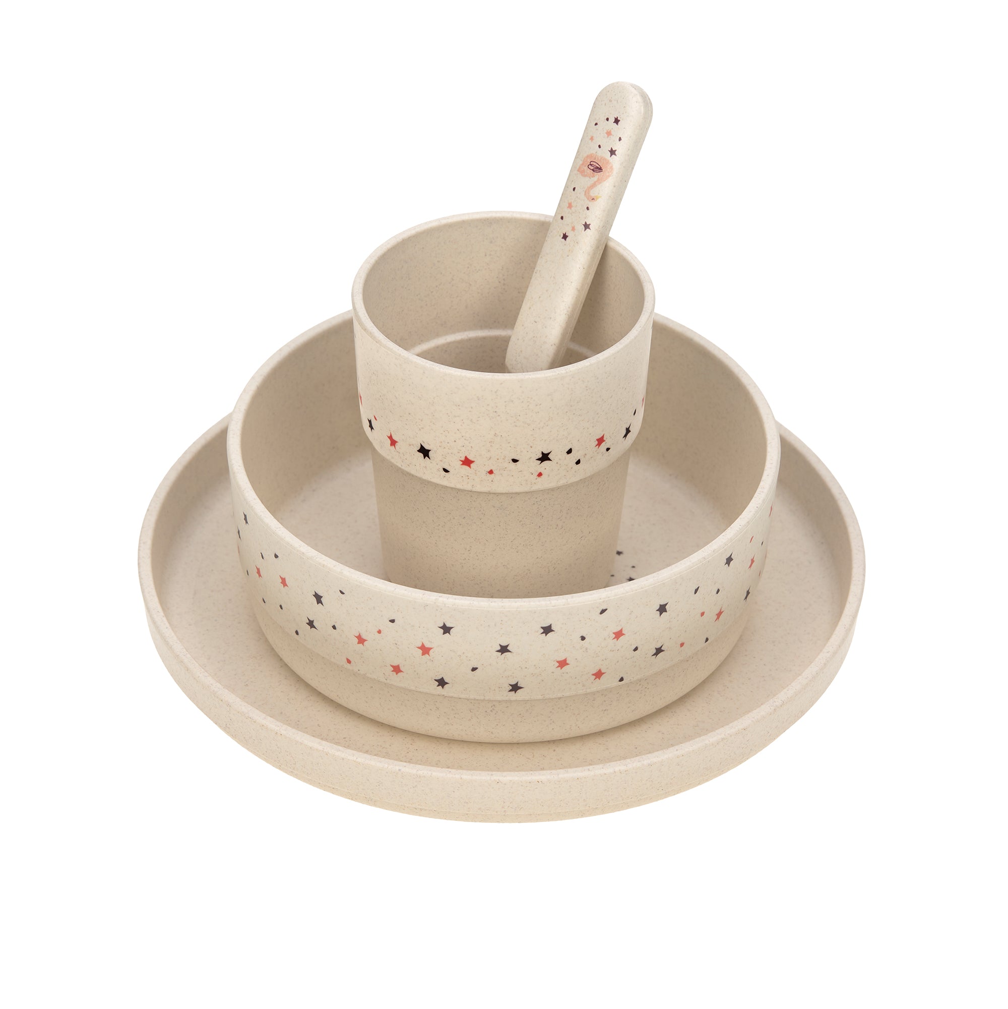 Lässig Lässig - Dish Set PP/Cellulose 4 pcs - Little Water Swan - Pearls & Swines