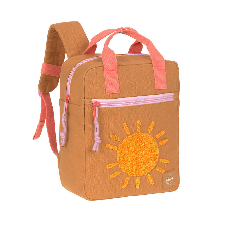 Lässig Lässig Little One & Me Square Backpack - Small Caramel - Pearls & Swines