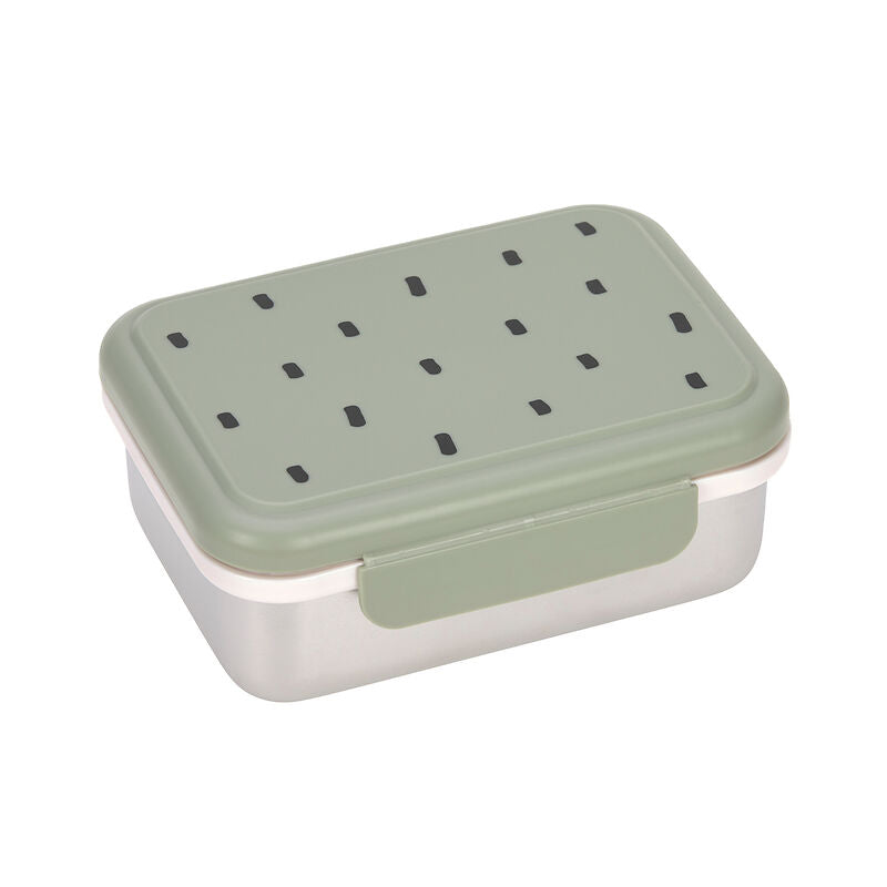 Lässig Lässig - Lunchbox Stainless Steel - Happy Prints Light Olive - Pearls & Swines