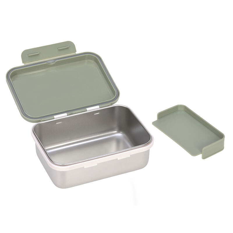 Lässig Lässig - Lunchbox Stainless Steel - Happy Prints Light Olive - Pearls & Swines