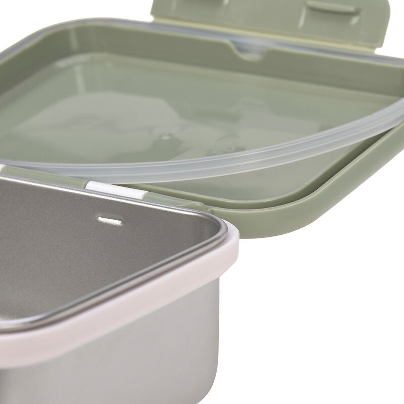 Lässig Lässig - Lunchbox Stainless Steel - Happy Prints Light Olive - Pearls & Swines