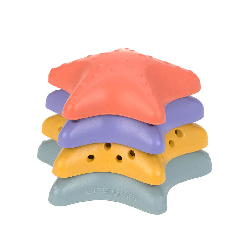 Lässig Lässig - Stacking Toy Starfish - pink/lilac/yellow/blue - Pearls & Swines
