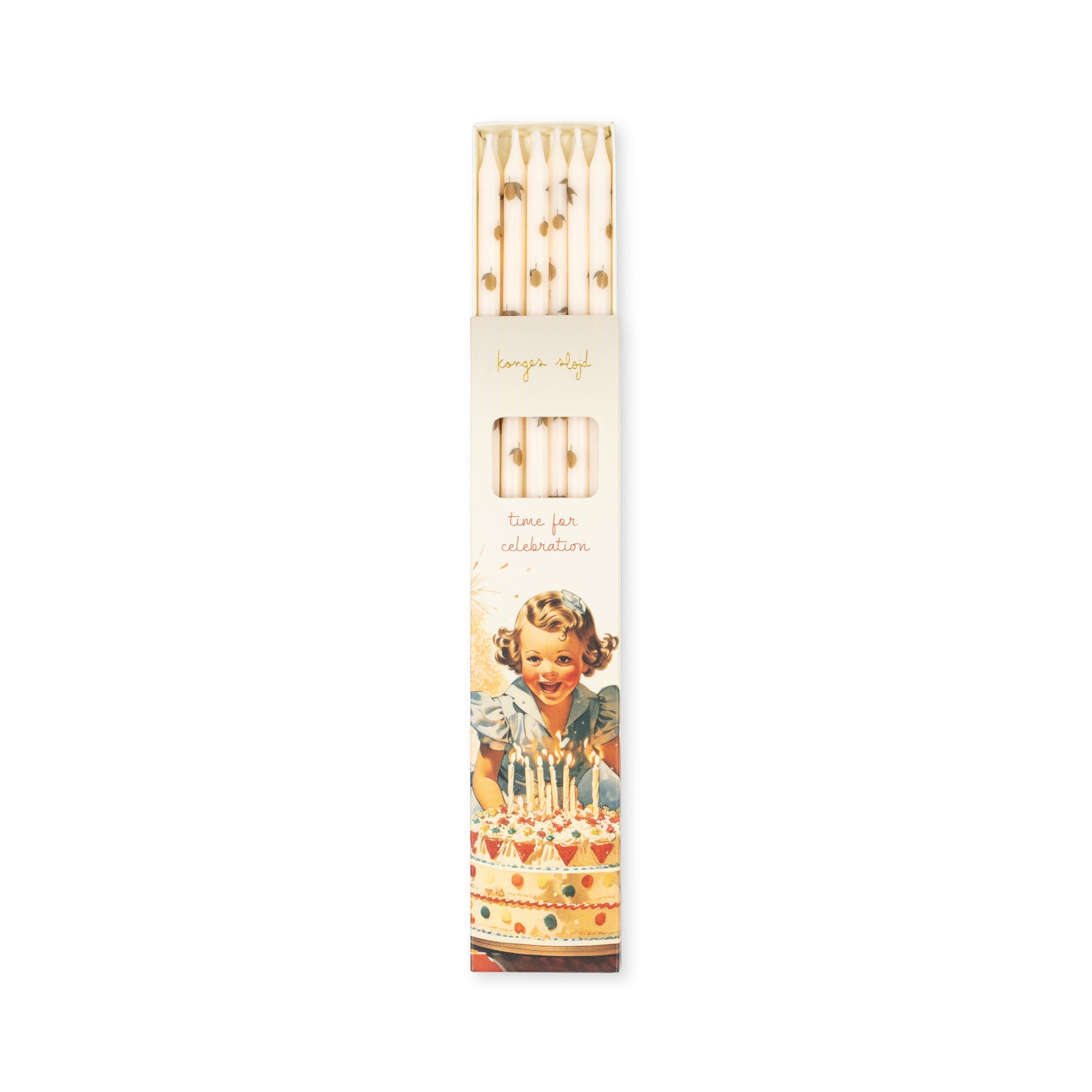 Konges Sløjd Konges Sløjd Birthday Candles Print - Lemon - Pearls & Swines