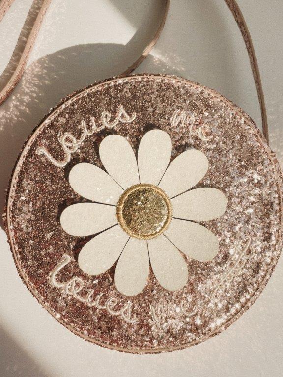 Konges Sløjd Konges Sløjd Daisy Shoulder Bag - Cameo Rose Glitter - Pearls & Swines