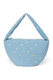 Studio Noos - Denim Cross Body Bag - Light Blue Hearts