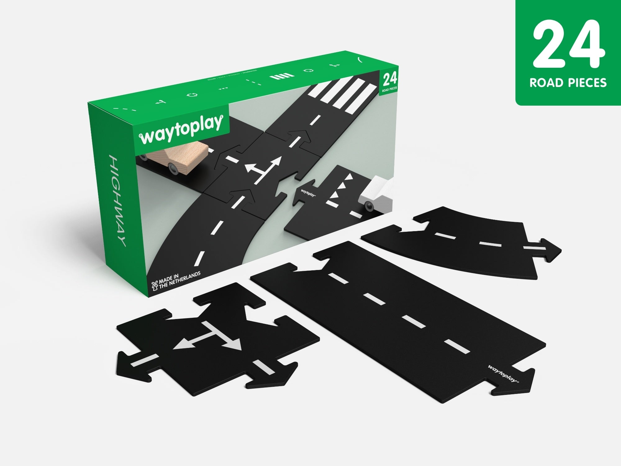 Waytoplay Waytoplay - Highway - 24 Road Pieces - Pearls & Swines