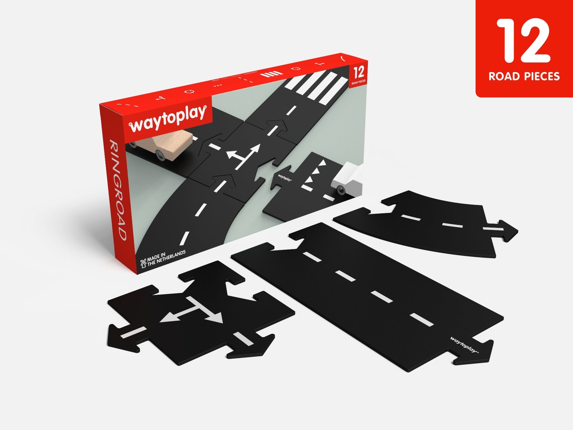 Waytoplay Waytoplay - Ringroad - 12 Road Pieces - Pearls & Swines