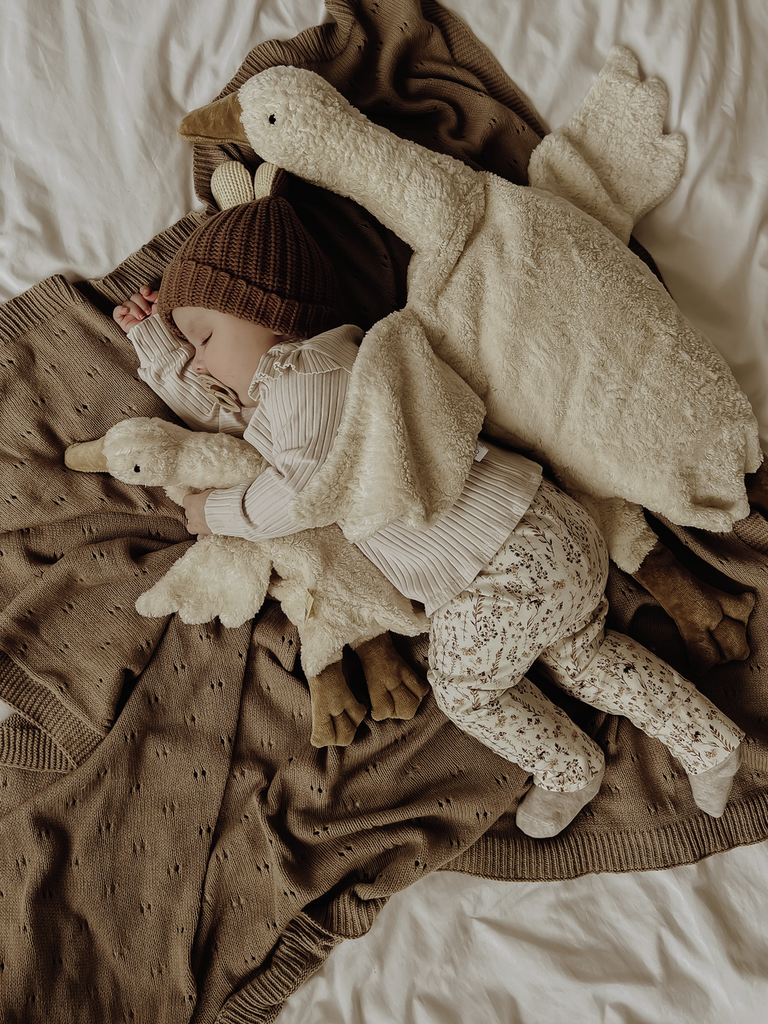 Senger Senger - Cuddly Animal Goose - Small - White - Pearls & Swines