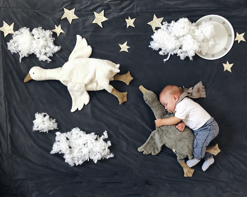 Senger Senger - Cuddly Animal Goose - Large - Grey - Pearls & Swines