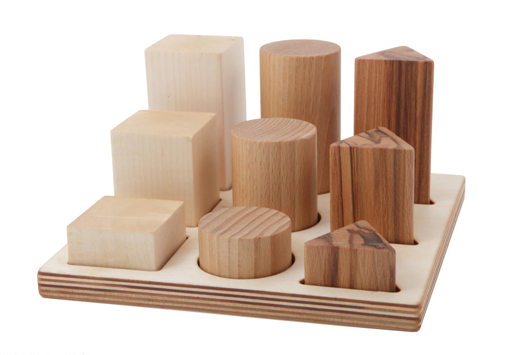 Wooden Story Wooden Story - Wooden natural shape sorter board - XL - Pearls & Swines