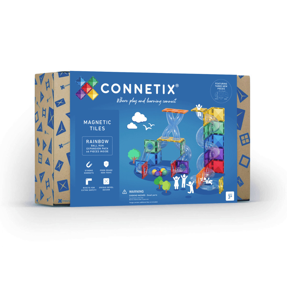 Connetix Tiles Connetix Tiles - Rainbow Ball Run Expansion - Pack 66 pc - Pearls & Swines