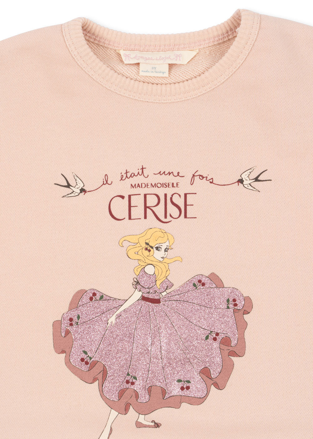Konges Sløjd Konges Sløjd Lou Glitter Sweatshirt - Cameo Rose - Pearls & Swines