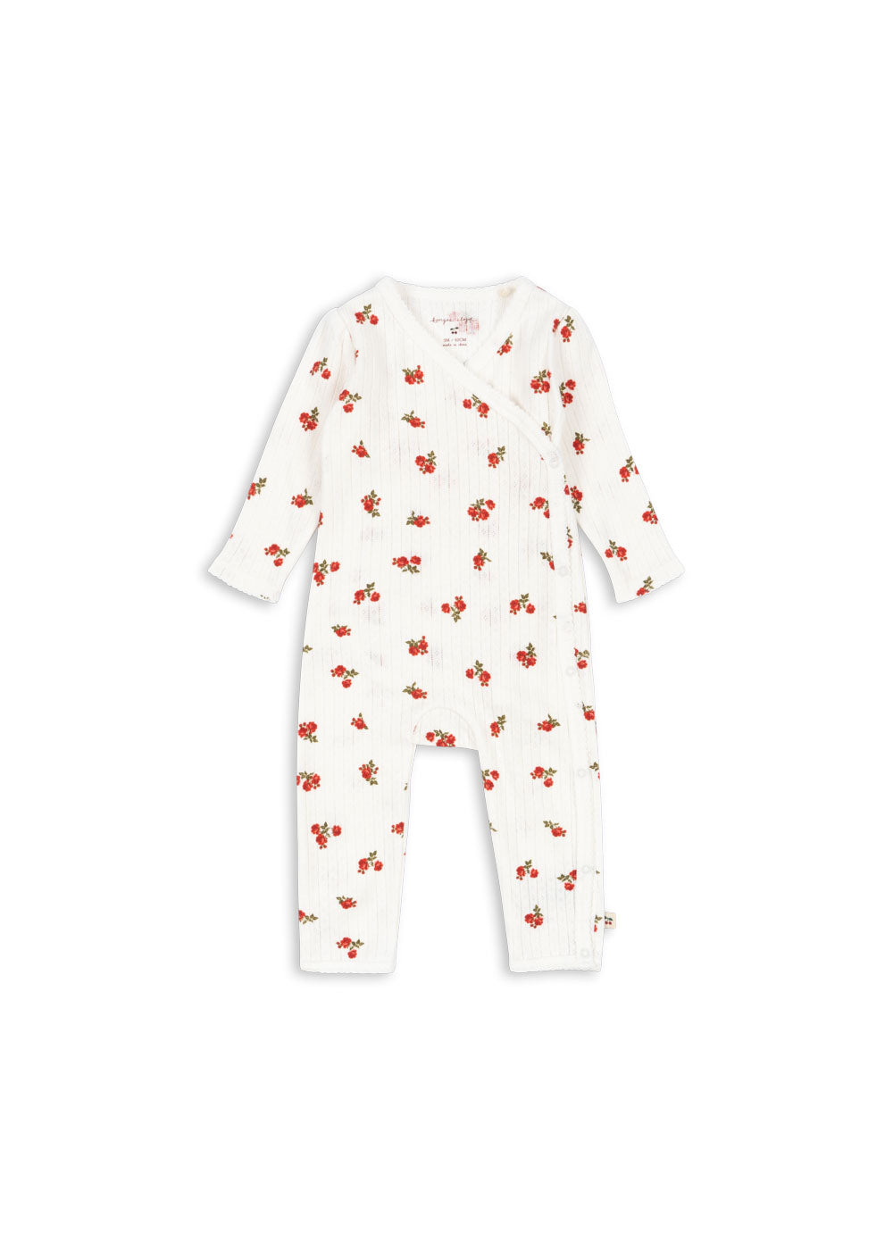 Konges Sløjd Konges Sløjd - Newborn Minnie Onesie Gots - Rose Red - Pearls & Swines