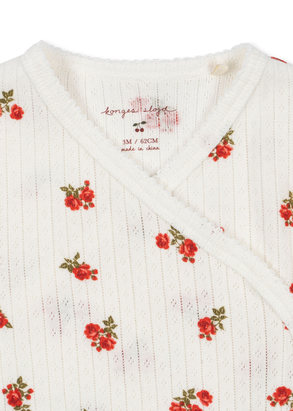 Konges Sløjd Konges Sløjd - Newborn Minnie Onesie Gots - Rose Red - Pearls & Swines